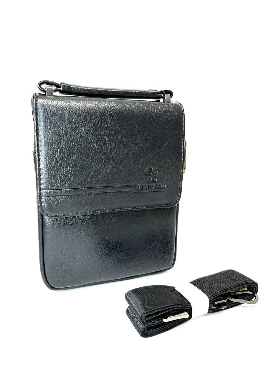 Чоловіча сумка Bradford з еко-шкіри 98336-2 чорна 25х20х6 No Brand (371682376)