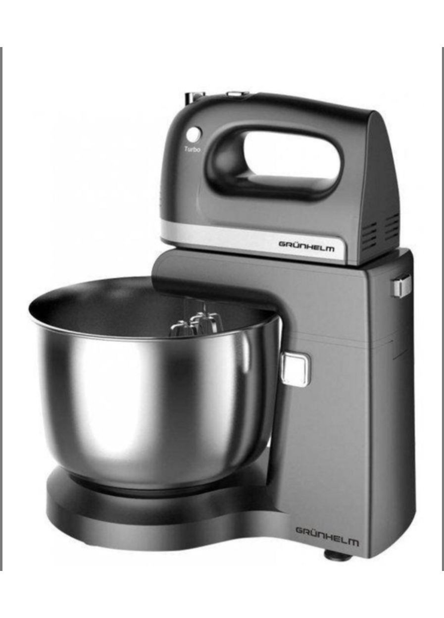 Миксер стационарный GRM662B с металлической чашей 3.5 л 500 Вт Черный Grunhelm (346494015)