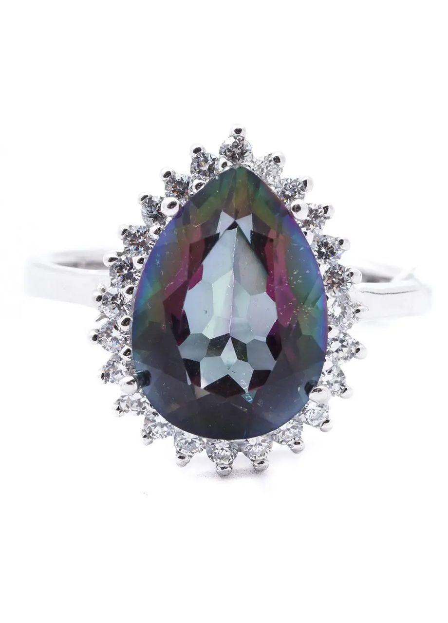 Кольцо серебряное с мистик топазом 18,5 размер Т2000-б Shatlen Каблучка (363841228)