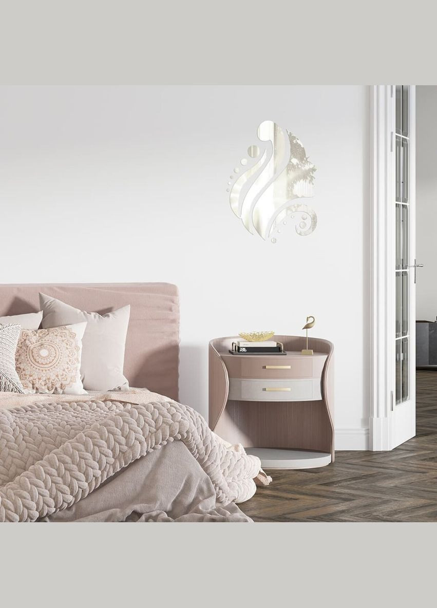 Зеркальный декор акриловый самоклеящийся Лицо серебро,16шт (D) SW-00002504 Sticker Wall (370792979)