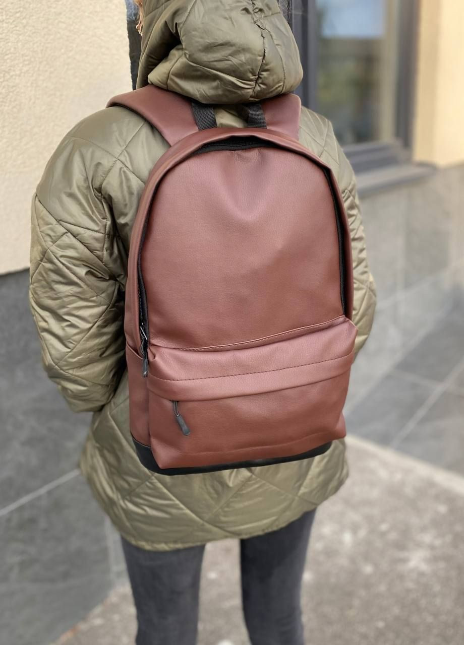 Коричневый рюкзак мужской женский портфель для ноутбука Town Style brown No Brand (307472523)