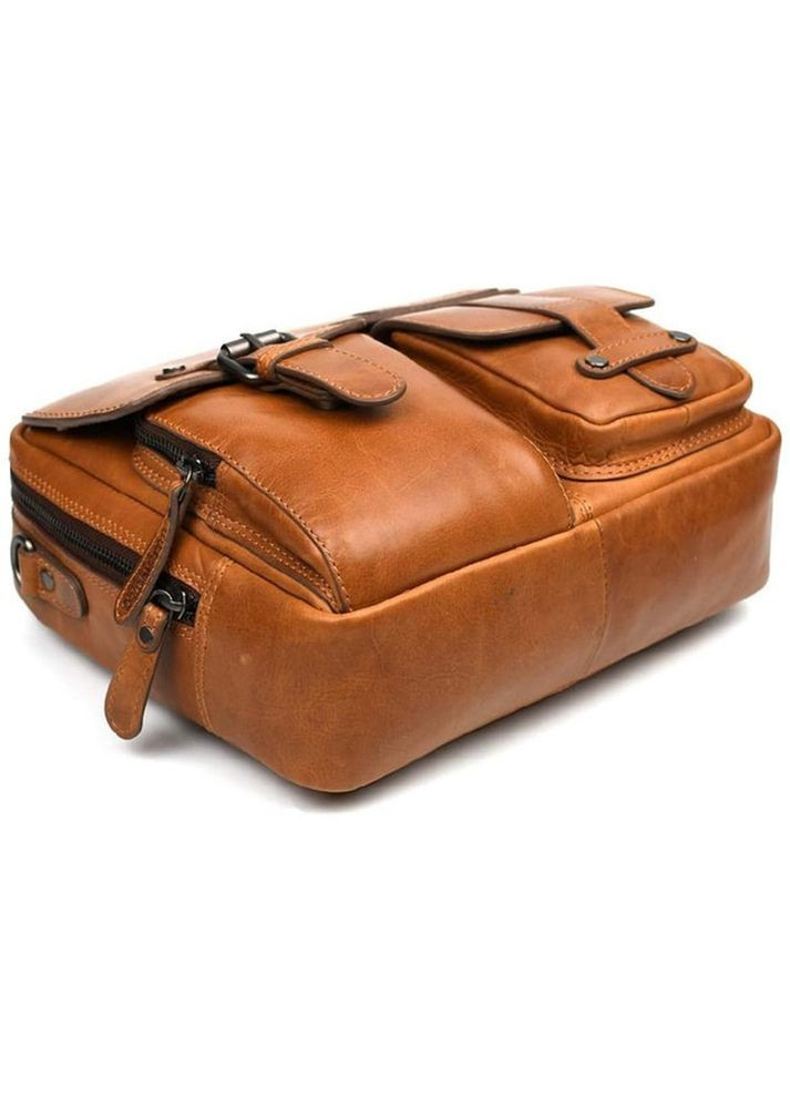 Сумка планшет через плечо мужская из натуральной кожи для телефона и для документов средняя Hill&Burry Коричневый 38080 HILL BURRY (355245056)