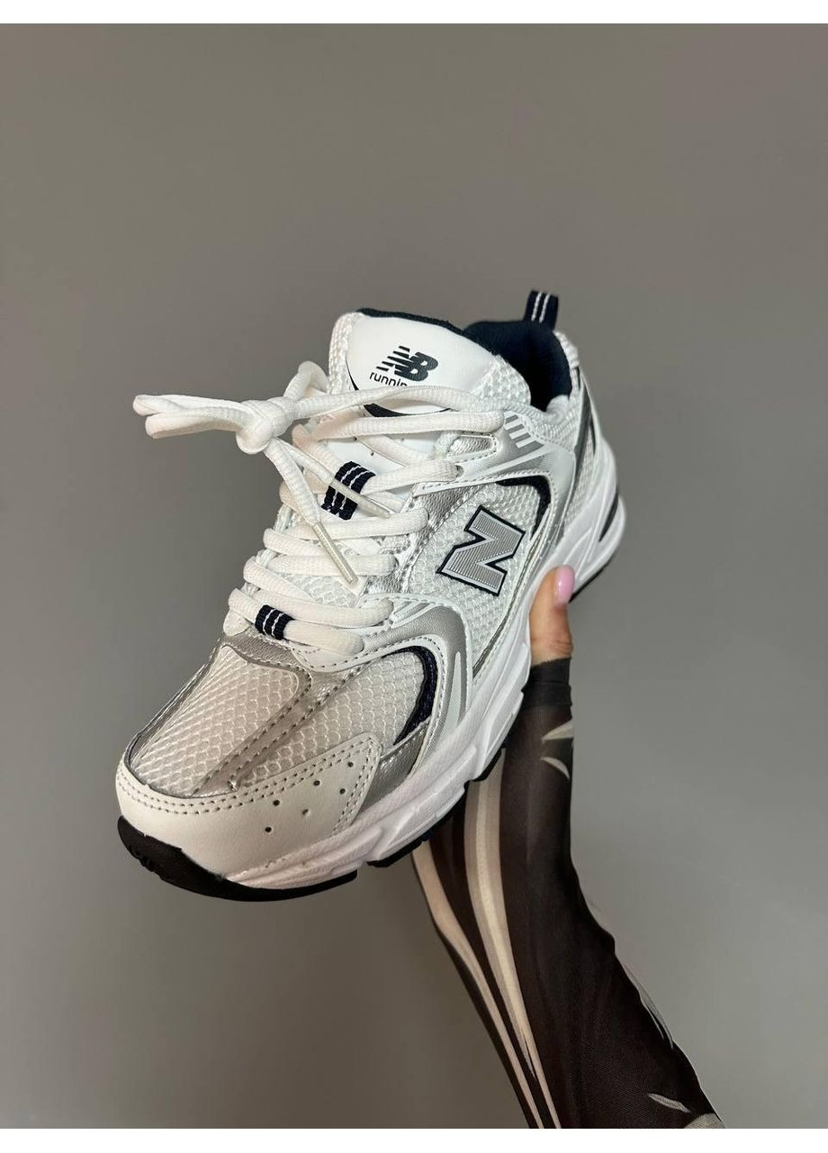 Білі Осінні кросівки чоловічі new balance 530 white silver premium нью беланс 530 No Brand