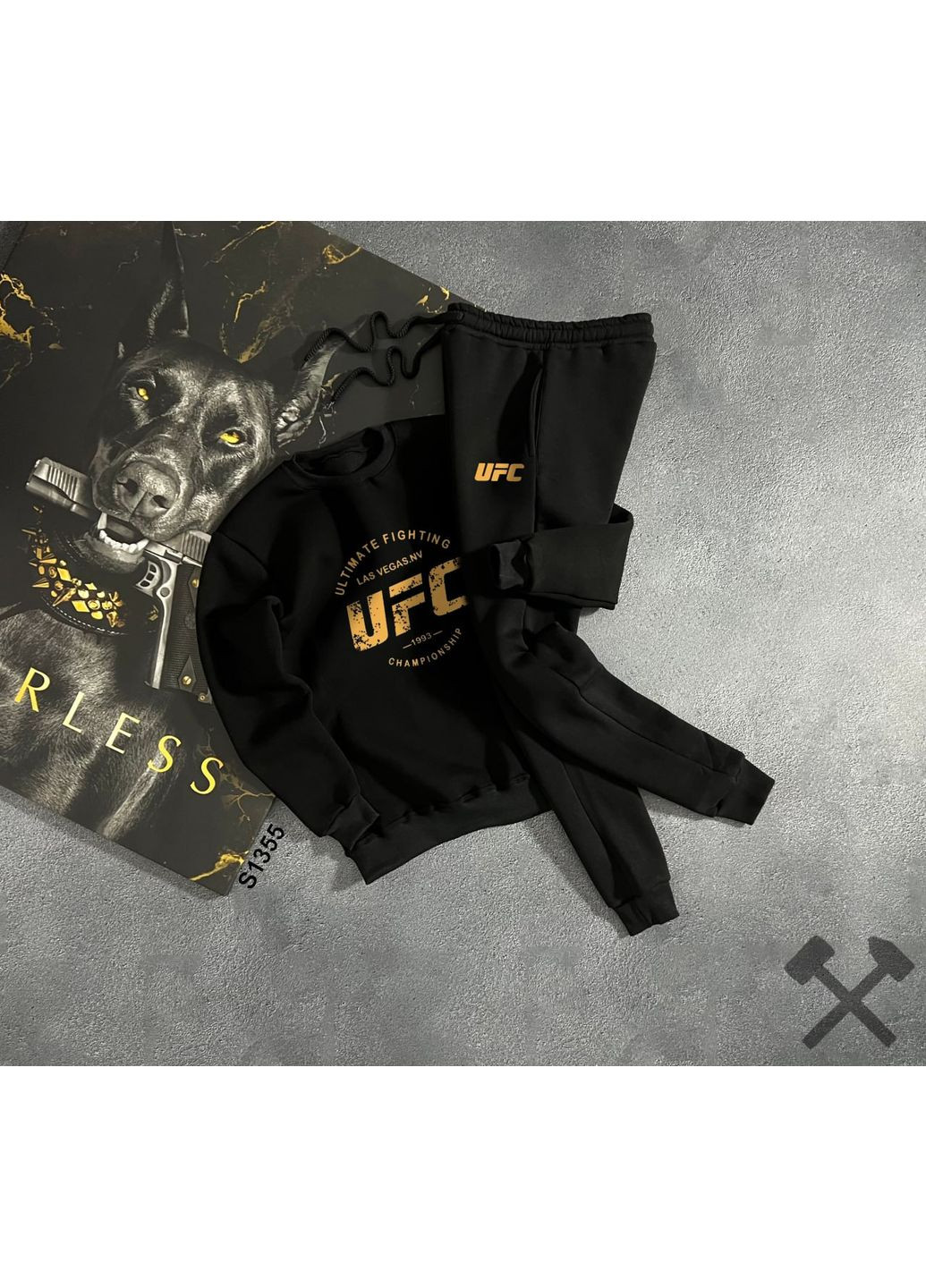 Мужской спортивный костюм свитшот, брюки зимние UFC No Brand (361879454)