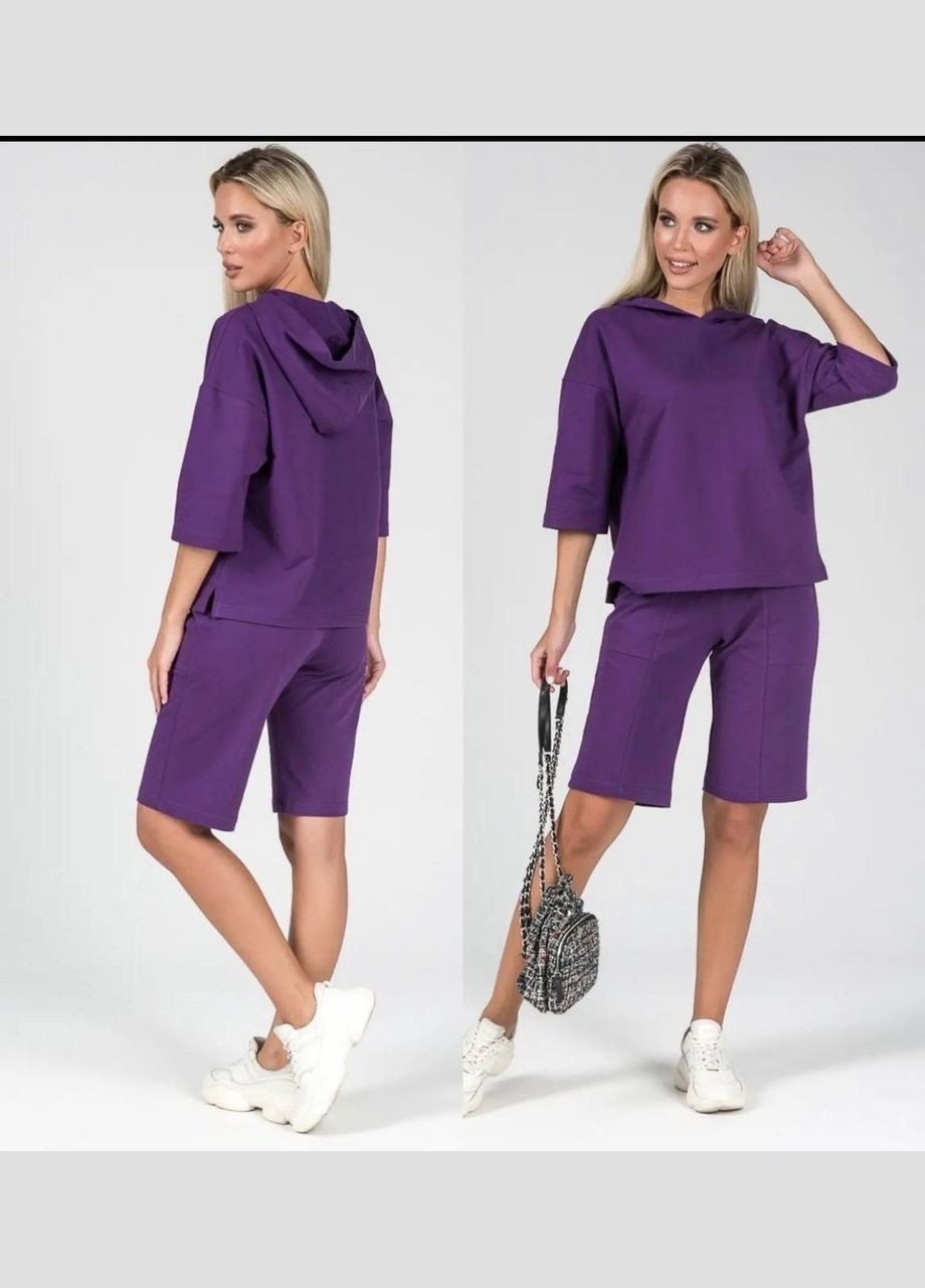 Женский костюм двойка с шортами цвет фиолет р.42/44 453619 New Trend (286330087)
