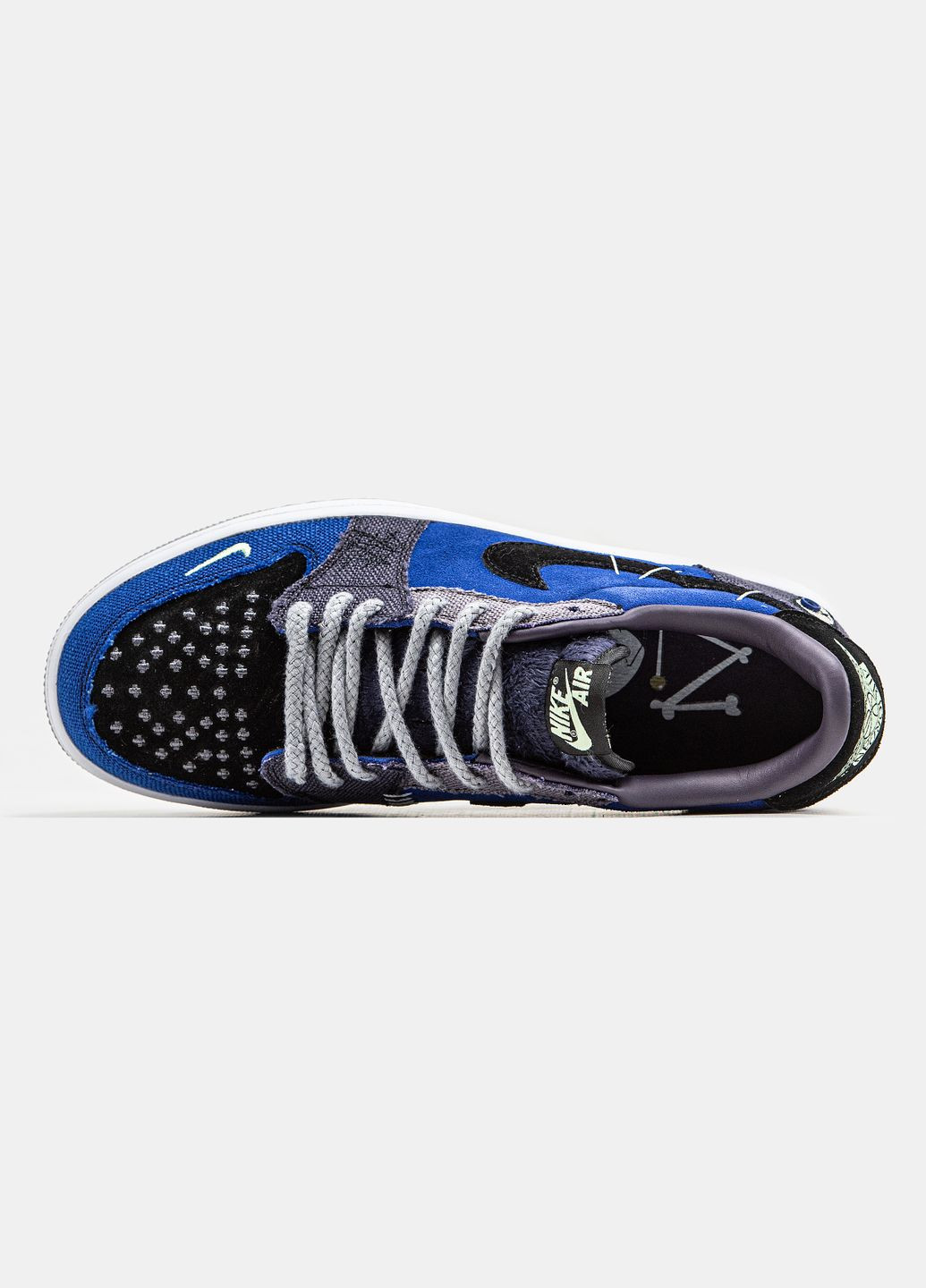 Синие демисезонные кроссовки мужские и женские nike air jordan 1 low voodoo alternate blue black | найк аир джордан 1 низкие синие черные No Brand