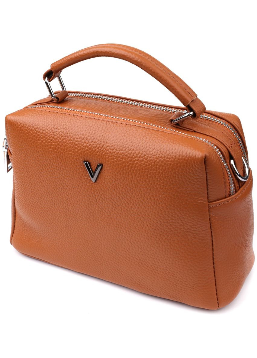 Сумка кросс-боди через плечо женская из натуральной кожи средняя Рыжий 38261 Vintage (355245180)