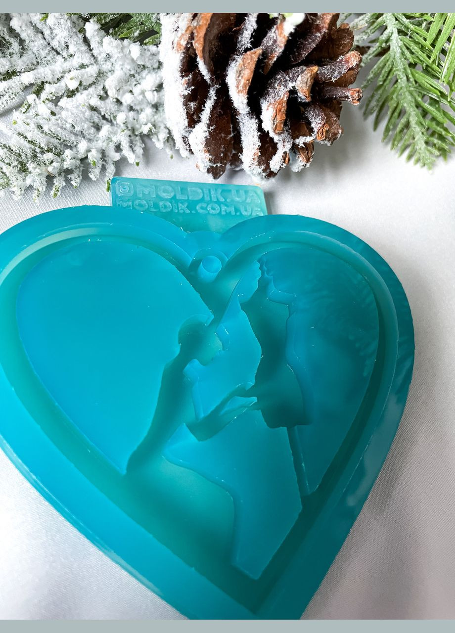 Молд Сердце с модельером для новогодних игрушек на елку силиконовая форма для эпоксидной смолы No Brand (370567058)