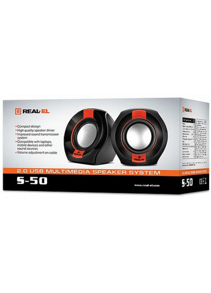 Акустична система S-50 black-red Real-El (372625162)