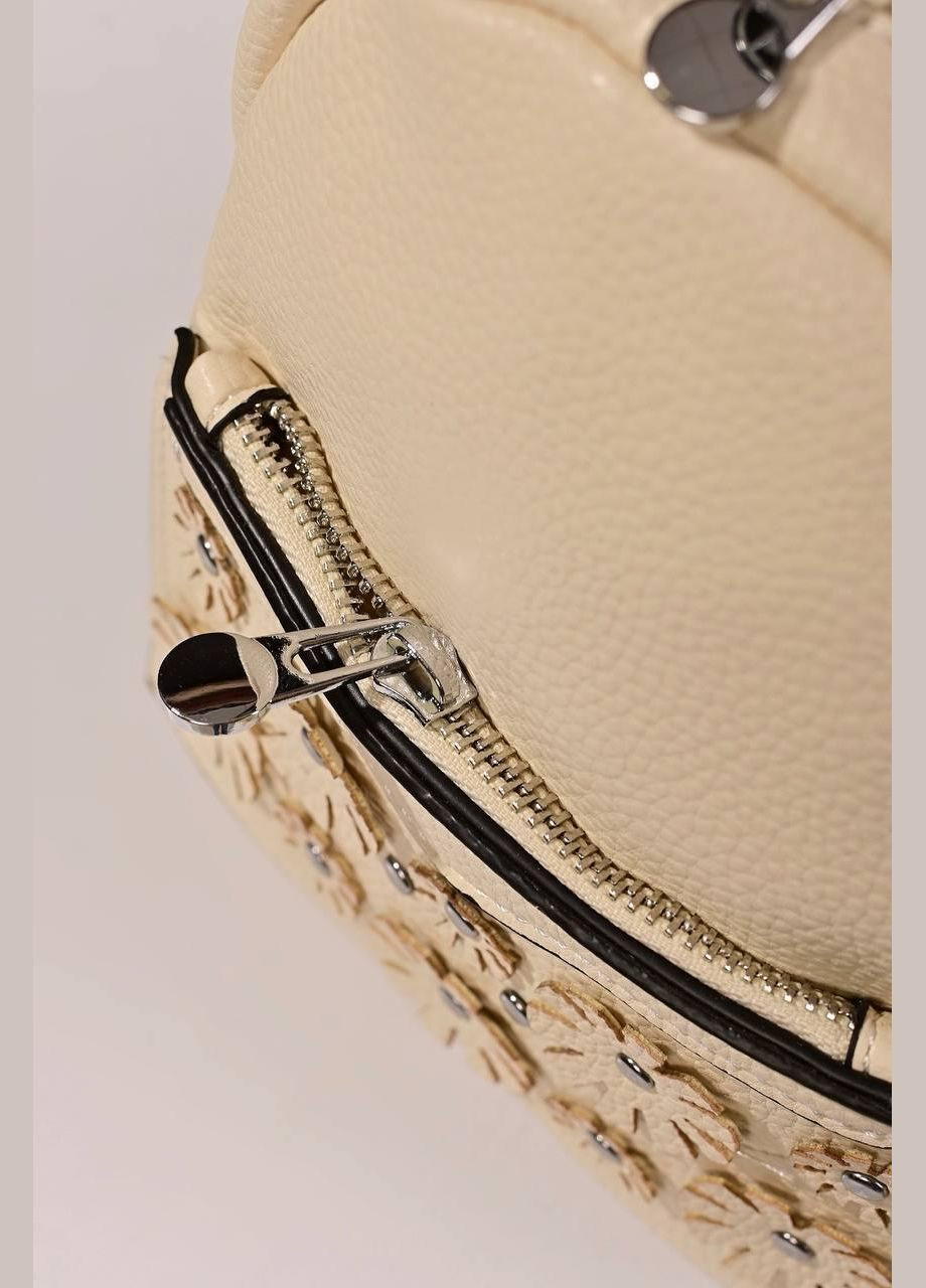 Жіночий маленький рюкзак молочний код 7-16 PTR No Brand (317769365)