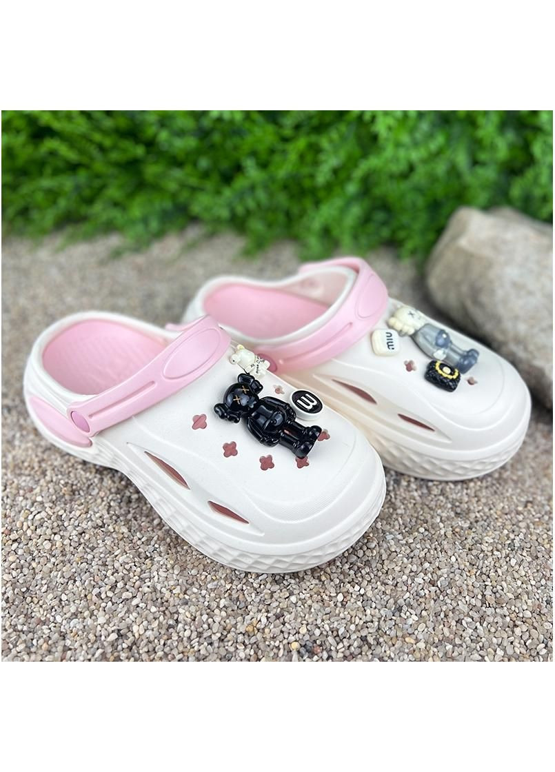 Крокси жiночi сабо на платформi з джибiтсами Е-0010902-3 Рожевi Sanlin (315729584)