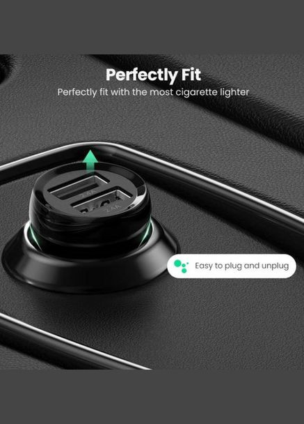 Автомобильное зарядное устройство ED018 24W 2xUSB Charger Черный Ugreen (306447652)