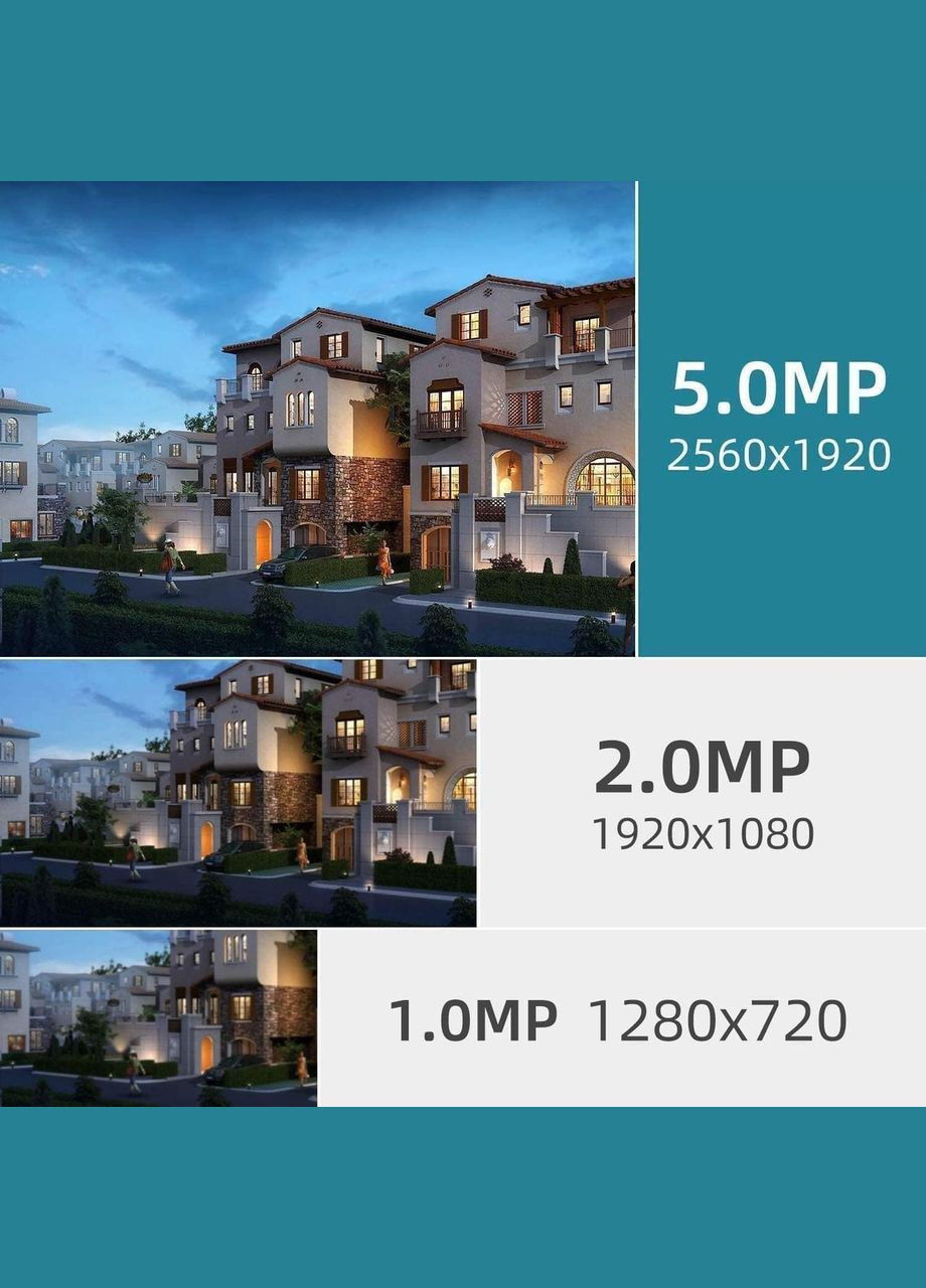 Зовнішня IP-камера WIFI на 360 градусів REIGY 5MP PT зовнішня камера спостереження сумісний з iOS/Android Rei (324048247)