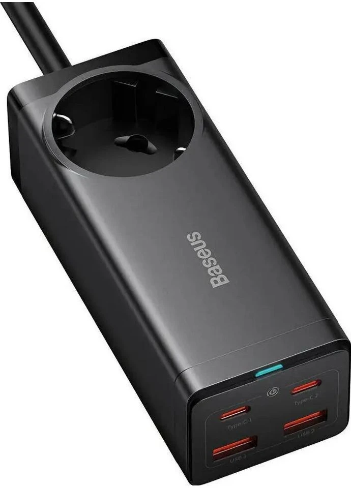 Зарядний пристрій AC + 2xUSB-C 100W + 2xUSB + cable USB-C to USB-C 100W 1.0m black (PSZM000401) Baseus (390923922)