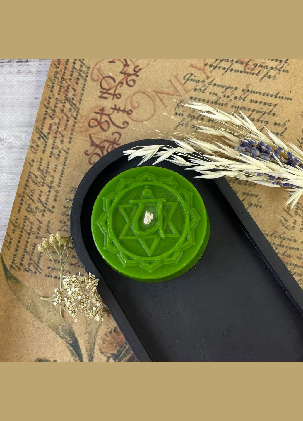 Воскова зелена чакральна свічка - Анахата 5Candles (322347526)