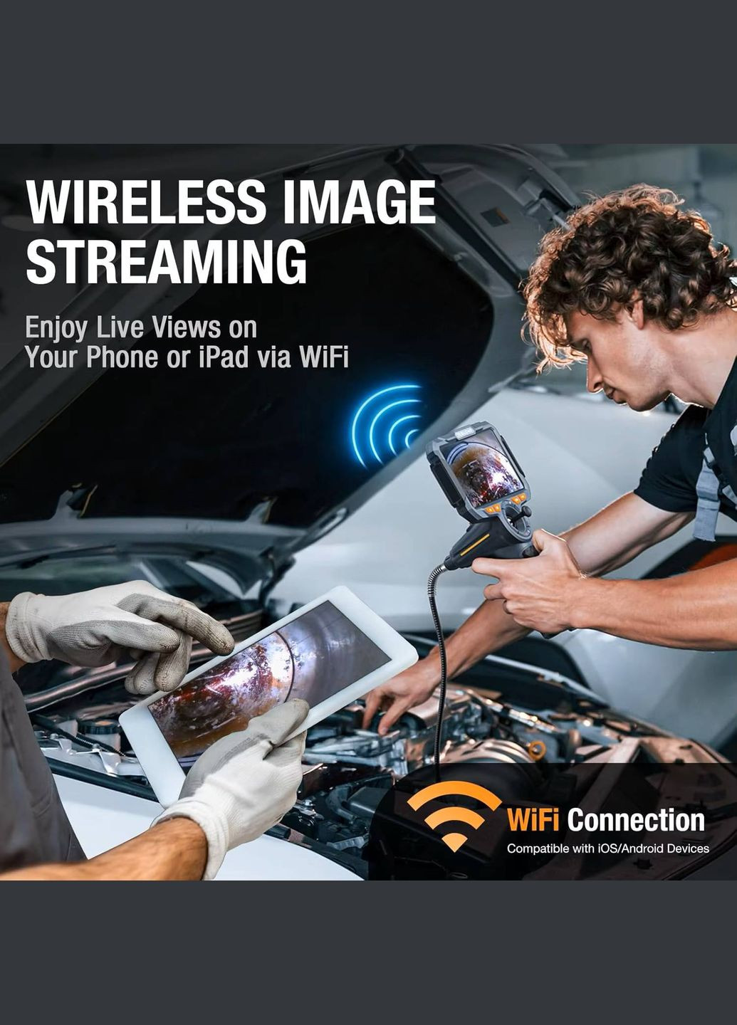 Керований ендоскоп TF600 6,5мм 1,55м з 4-х зондом 360° (1335) Teslong (335077114)