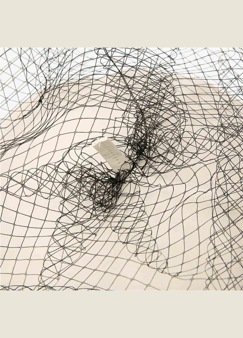 Бордовий жіночий берет зі штучної шкіри з вуаллю 55-58р (865) No Brand (358052658)