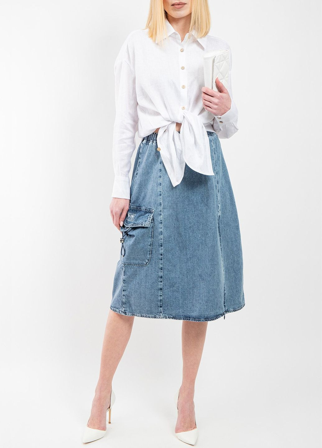 Голубая юбка Moschino Jeans