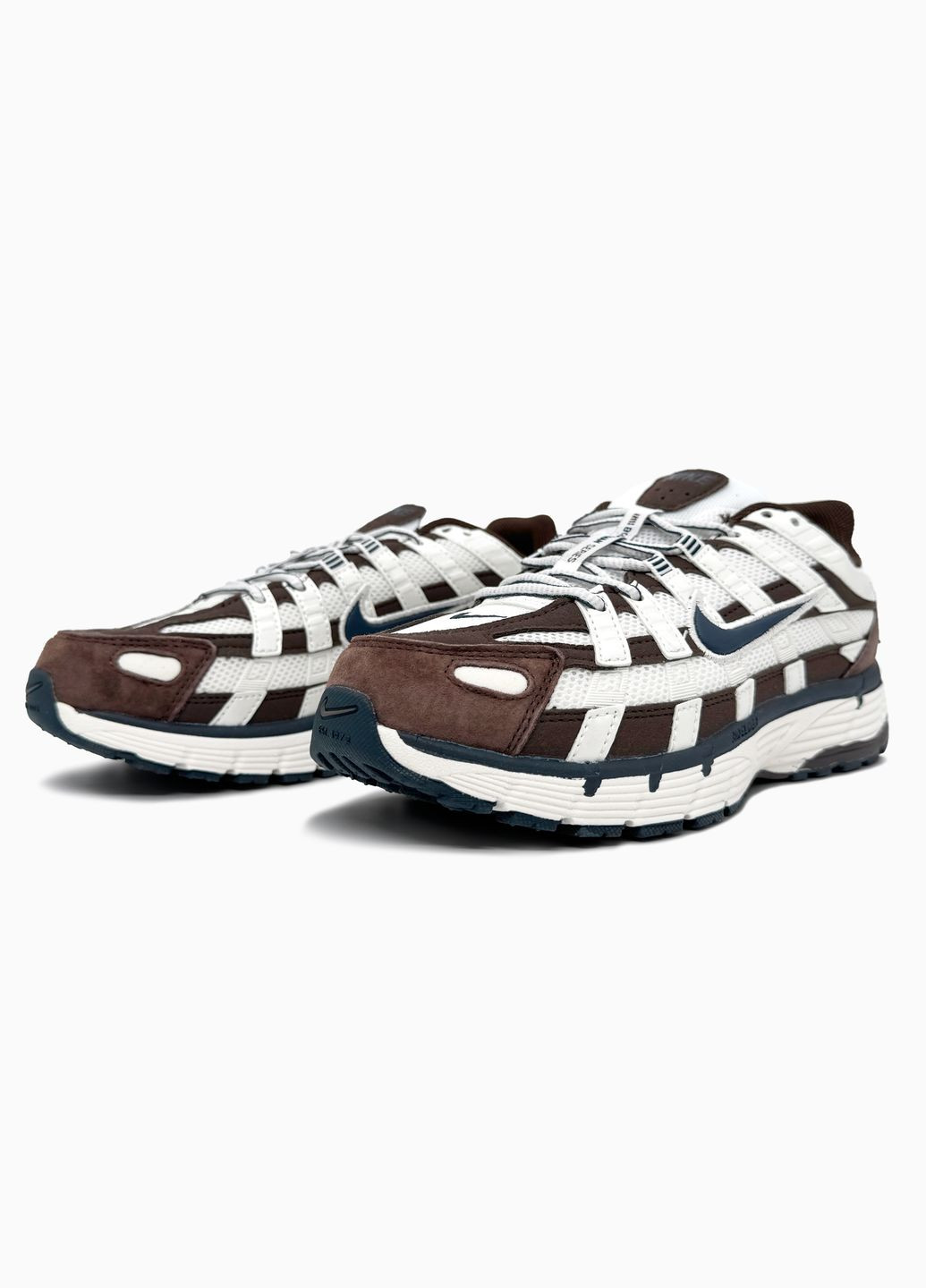 Коричневі Осінні кросівки чоловічі і жіночі nike p-6000 white brown | найк р-6000 коричневі No Brand