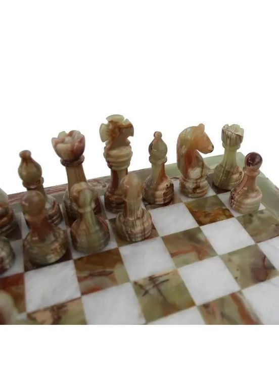 Шахи Italfama, шахова дошка з оніксу та білого мармуру, ручної роботи 40×40 см Handmade 1018CM + 1018CB (365550445)