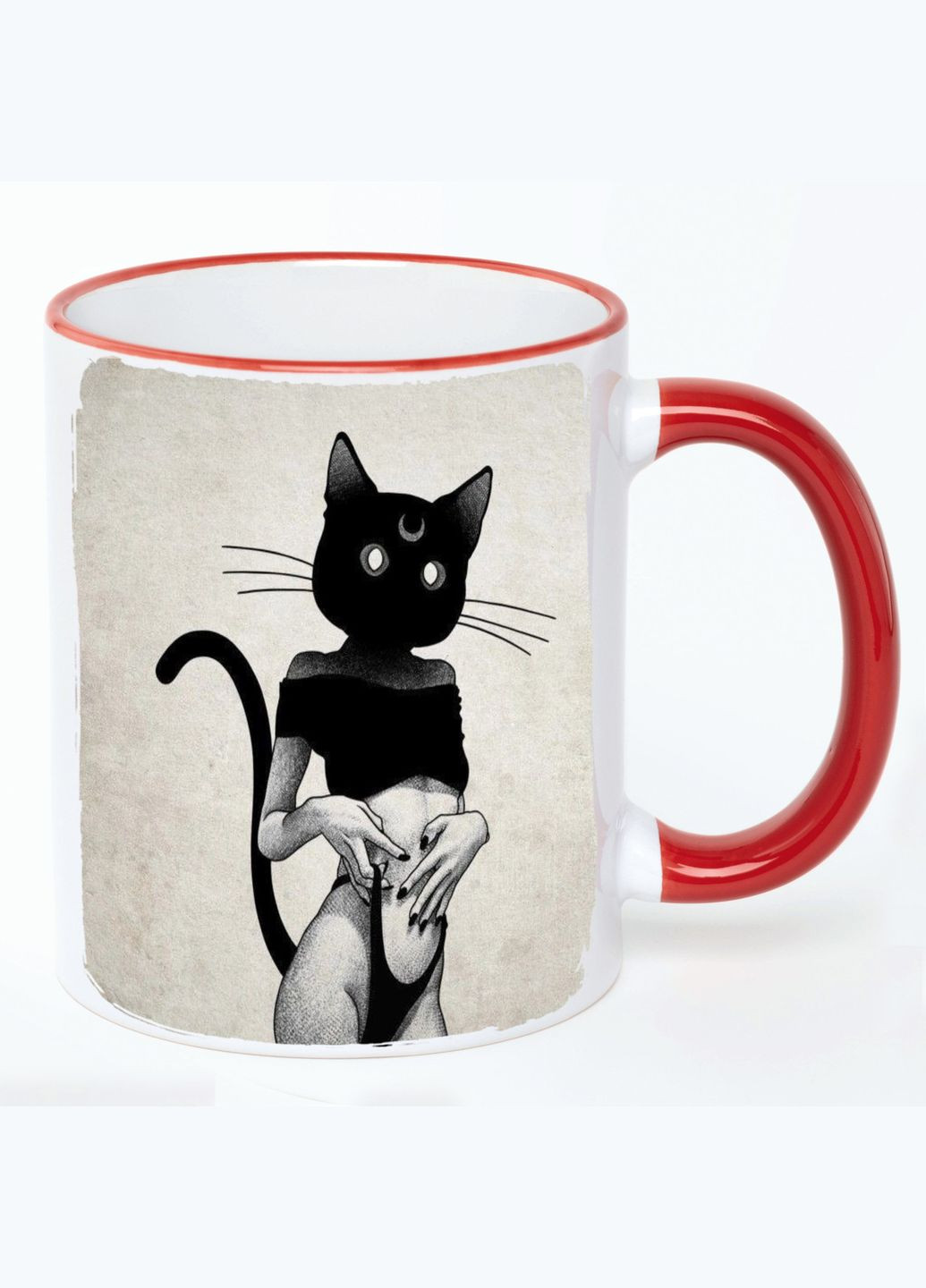 Чашка Арт #0246 (кухоль, кухоль) Біла з Червоною ручкою 330 мл No Brand (322712628)