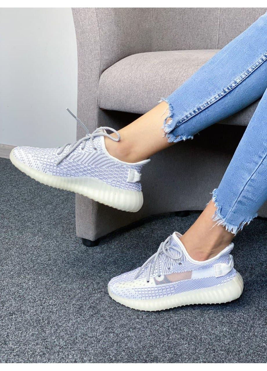 КРОСІВКИ ЖІНОЧІ ADIDAS YEEZY BOOST 350 V2 STATIC REFLECTIVE LACES АДІДАС ІЗІ БУСТ No Brand сірі демісезони (369391430)