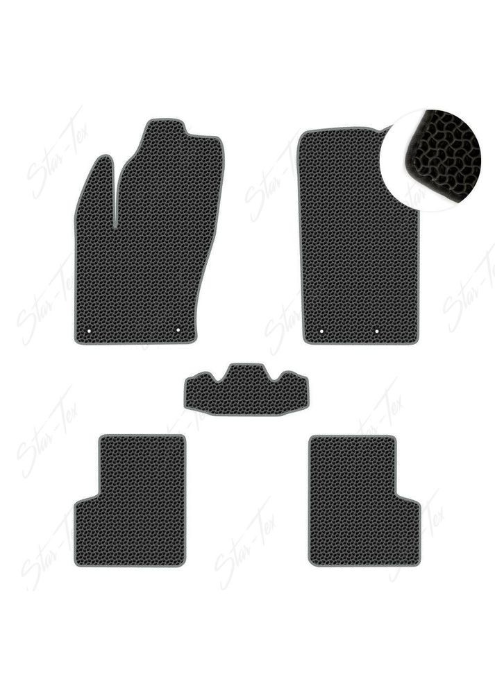Комплект ковриков в салон на Fiat 500 X (2014 - ) EVA/Капля Черный + Серый Star-Tex (385136800)