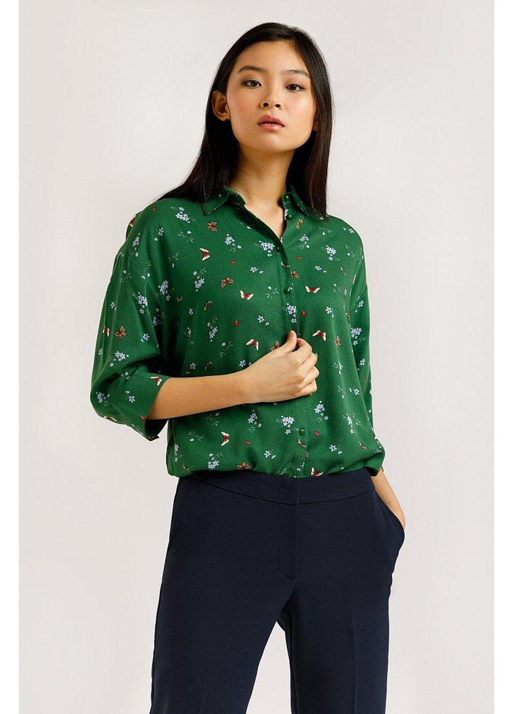 Зеленая летняя блузка b20-12054-500 Finn Flare