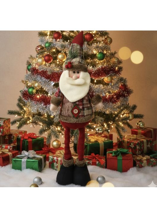 Новогодняя фигурка под елку Санта Клаус на телескопических ножках 60 см No Brand (371810093)