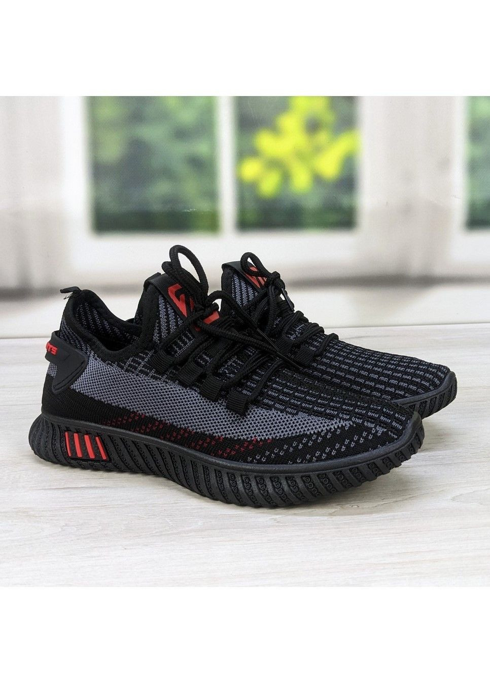 Черные демисезонные кроссовки подростковые текстильные FDEK