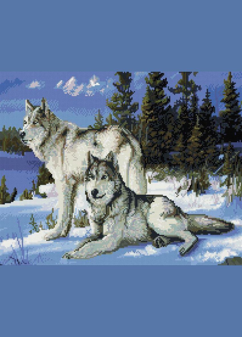 Набір алмазної мозаїки 40х50 Вовки на снігу SP007 ColorArt (299772305)