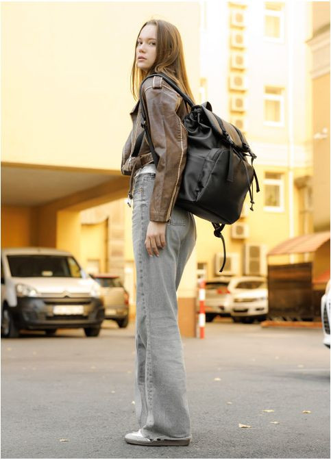 Женский рюкзак роллтоп с карманом под ноутбук Черный (6210281346) Sambag (360965737)