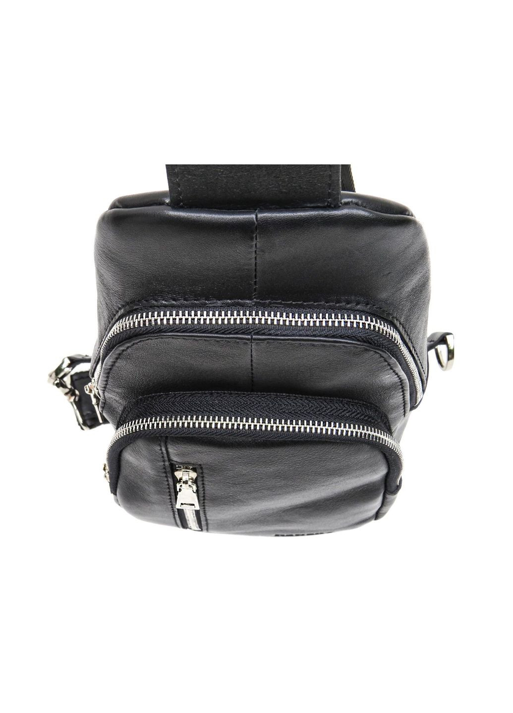 Чёрная сумка слинг из гладкой телячьей кожи N9012GA Newery (303829664)