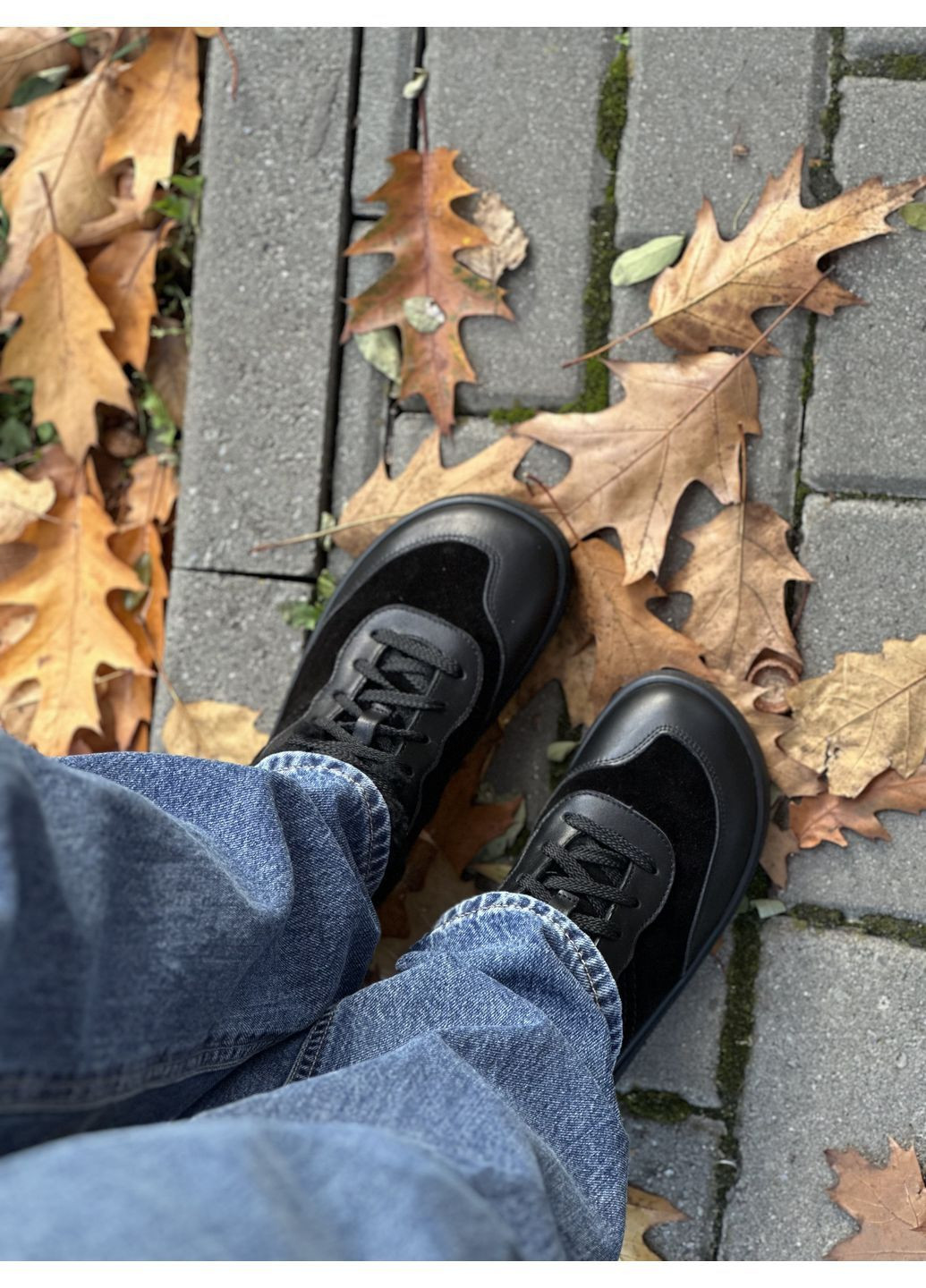 Чорні анатомічні зимові шкіряні кеди Madiro