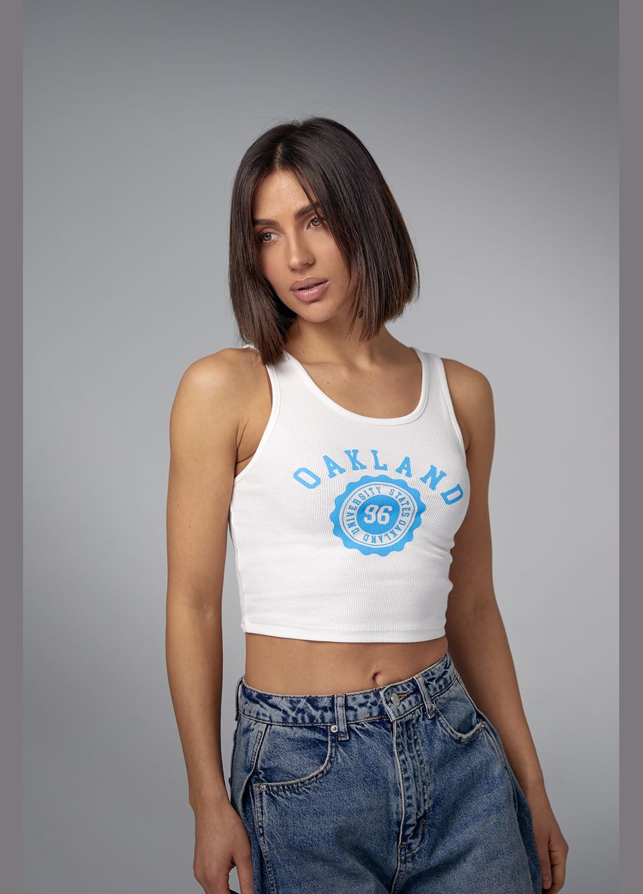 Женский топ в рубчик с принтом Oakland Liton (296908975)