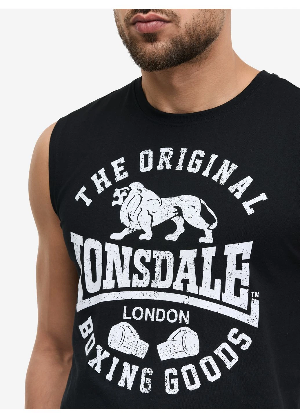 Черная футболка без рукавов мужская Lonsdale BOLDRON