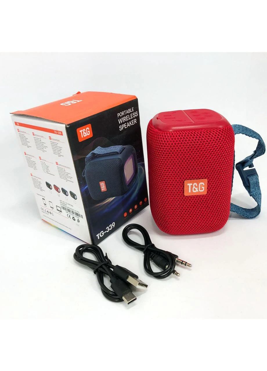Портативная Bluetooth колонка TG339 5W с RGB подсветкой, Громкая блютуз колонка. Цвет: красный TG (397596335)