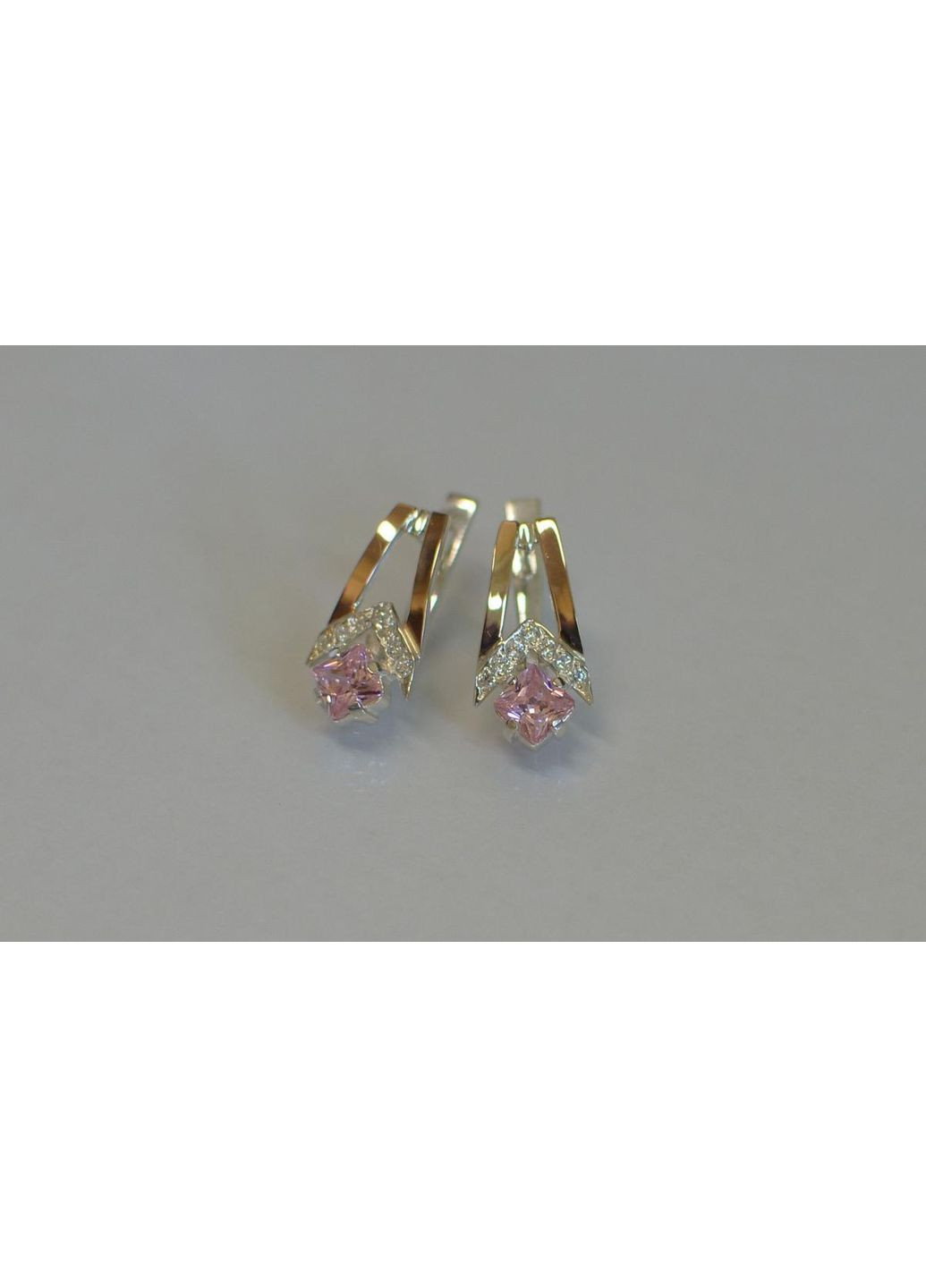 Серебряные серьги с золотыми пластинами Silver Style (367112978)