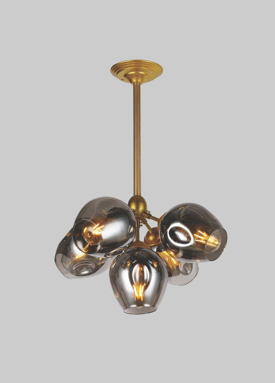 Утинка! Золотая люстра на 5 ламп Molecule (56-LPR66005-5 GD+ВК) No Brand (370071014)