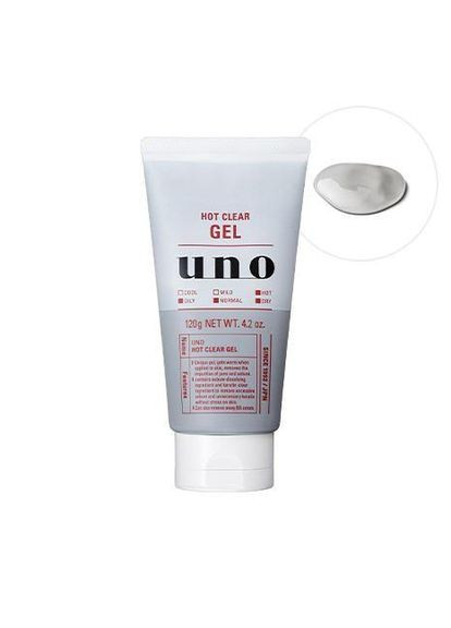 Uno Hot Clear Gel гель для глибокого очищення з термоефектом для чоловічої шкіри, 120 г FineToday (370645564)