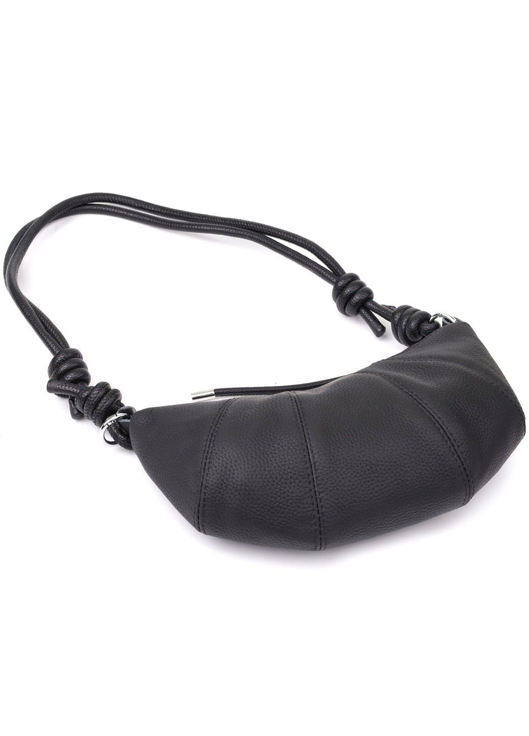 Женская полукруглая сумка из натуральной кожи 22932 Черный Vintage (357494919)