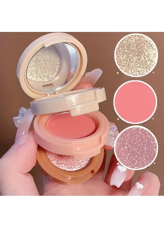 Набір рум’ян і хайлайтера 2в1 для обличчя Hudavioji Blusher and Highlighter 01, 14g No Brand (377076459)