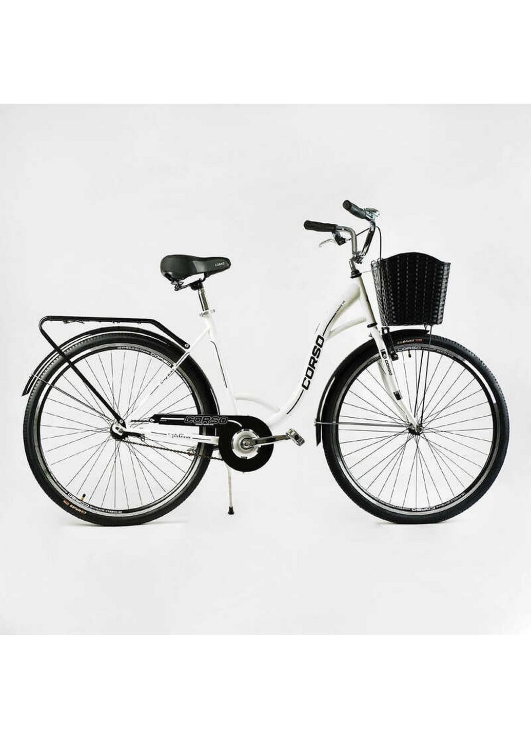 Велосипед городской "FORTUNA". Односкоростной, стальная рама, корзина, багажник Corso (288187553)