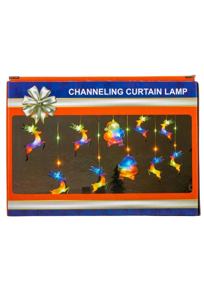 Гирлянда штора Счастливого Рождества, 110 LED, разноцветная, от электросети 3,3х0,8 м No Brand (365822937)