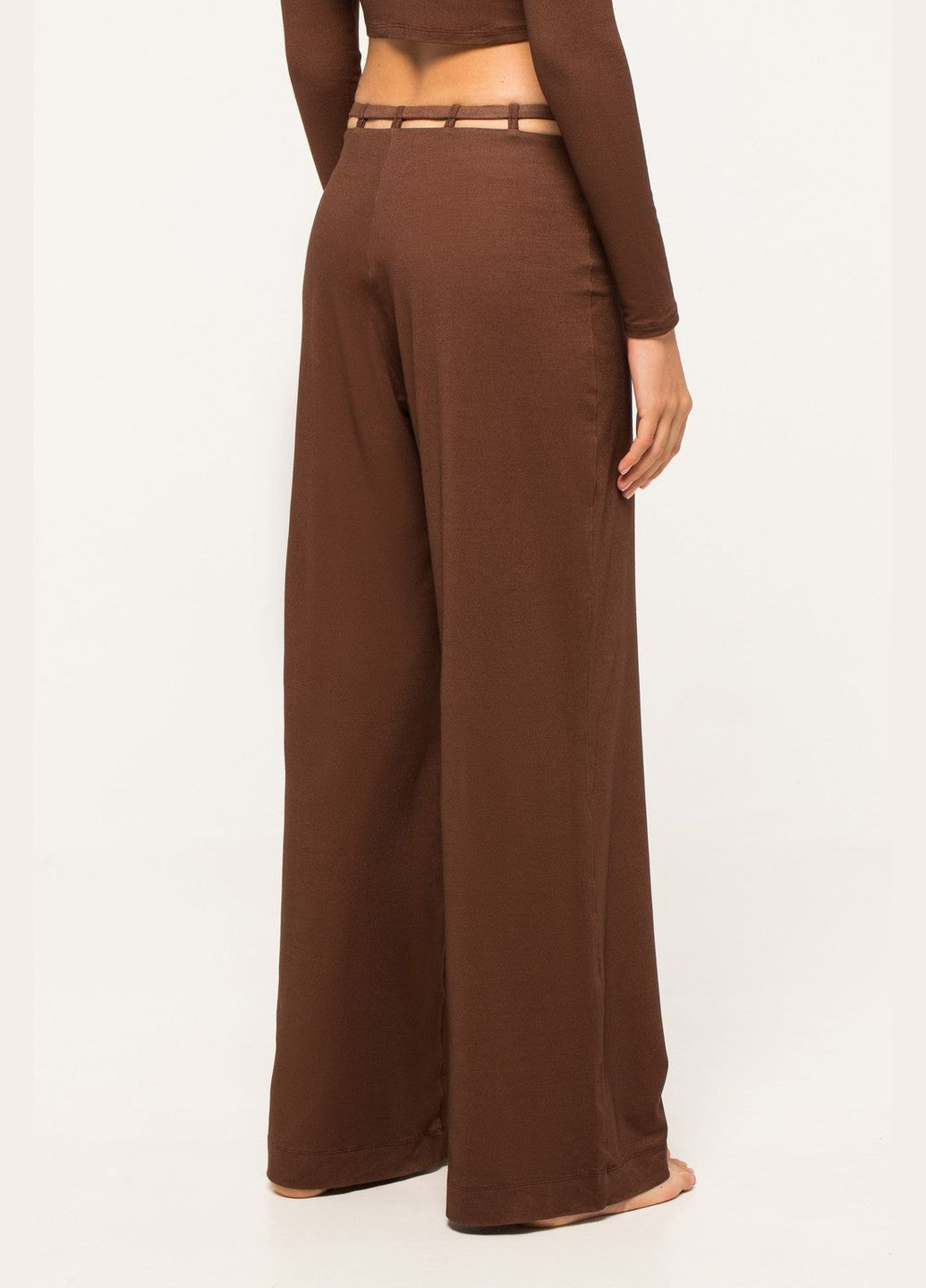 Брюки коричневого цвета с вырезами NORBA (316431817)