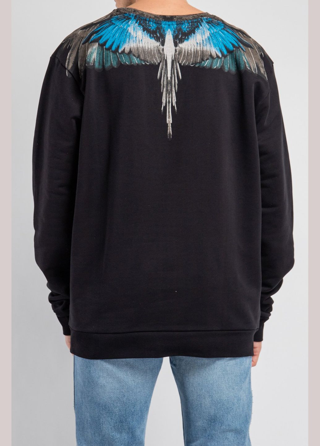 Черный черный хлопковый свитшот с принтом Marcelo Burlon (339100783)