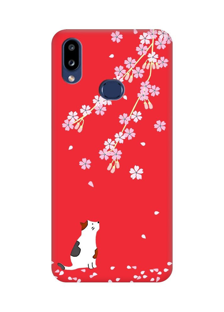 Матовый чехол на Samsung Galaxy A10ѕ A107:: Котик и сакура (принт 283) Creative (360697204)