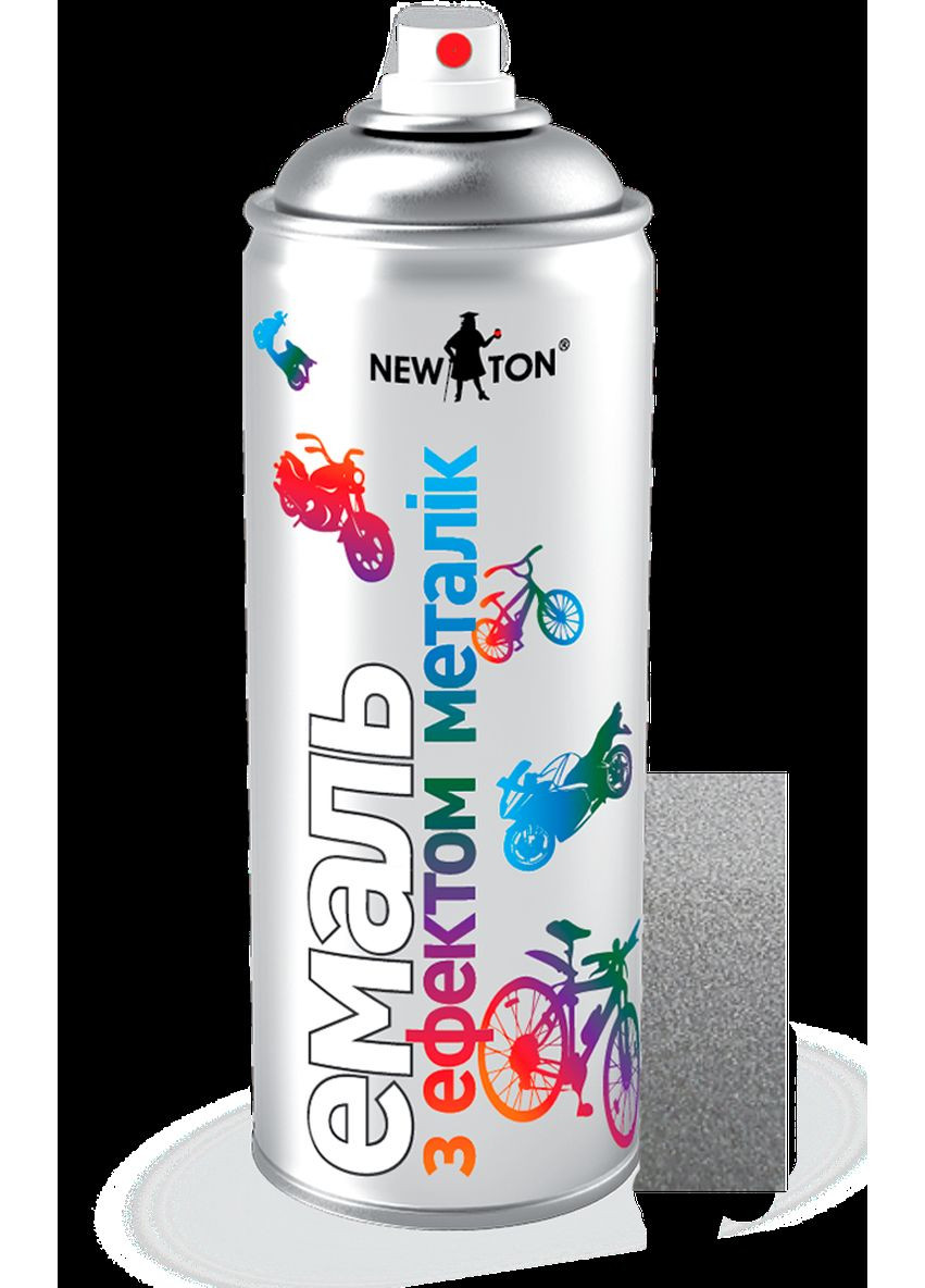 Эмаль универсальная NewTon с эффектом «металлик» серебристая 400 мл New Ton (360882461)