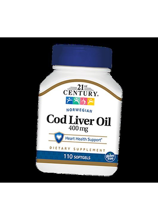 Норвежский Рыбий Жир, Масло печени трески, Norwegian Cod Liver Oil, 110гелкапс (67440001) 21st Century (322728285)