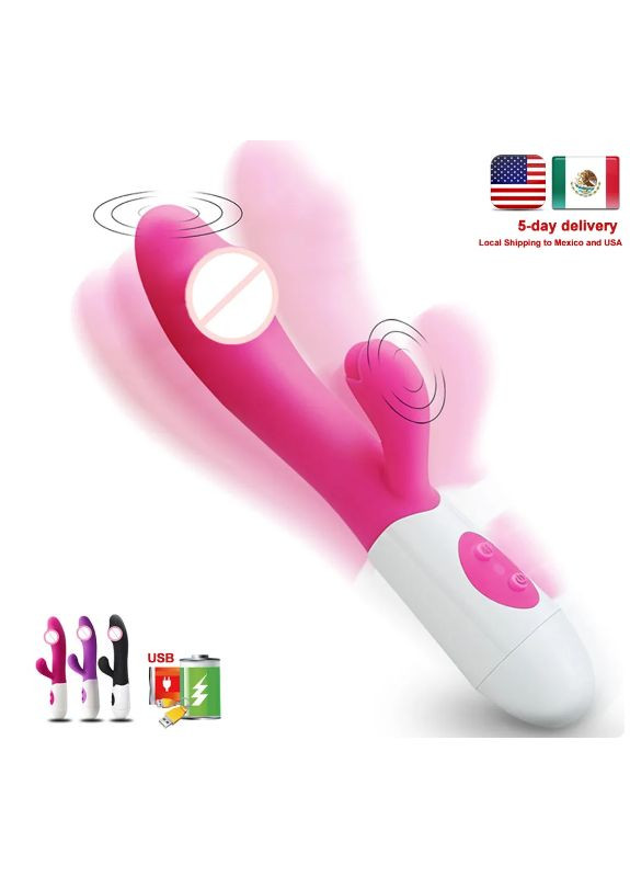 Вибратор кролик для взрослых девушек, секс игрушка для женщин, двойной интим стимулятор клиторальный и вагинальный, 10015 Soft Touch (290147865)